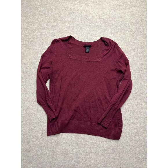 Lane Bryant Maroon Red Long Sleeve Knit Pullover Sweater Size 18/20 - Picture 1 of 7